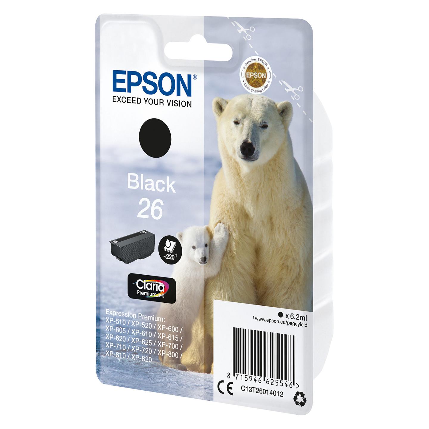 Ink Epson 26 Polar Bear, 6.2 ml, 220 faqe - Zezë
