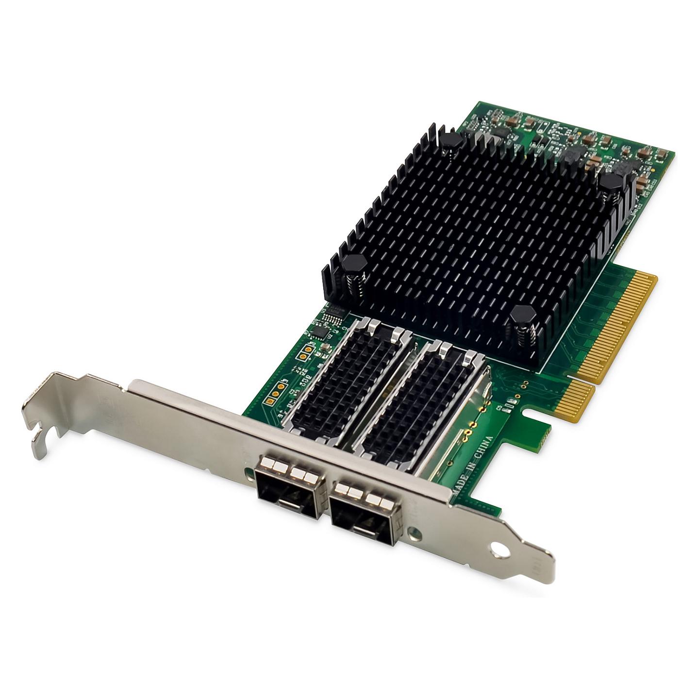 Karta të Rrjetit DIGITUS DN-10180, PCI Express 3.0 x8, 2x 25 Gigabit SFP28, 1/10/25Gbps, Mellanox, Low Profile + Full Height