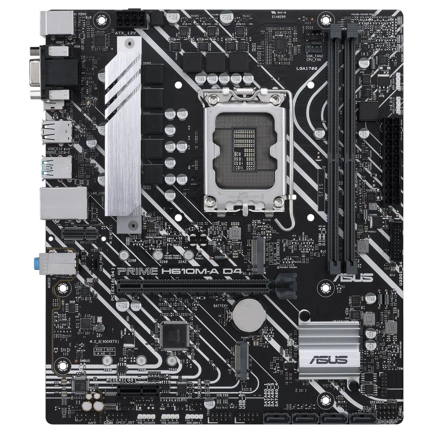 Pllakë Amë ASUS PRIME H610M-A D4-CSM / Intel LGA1700 / H610 / DDR4 / Micro ATX / Gigabit LAN - 2