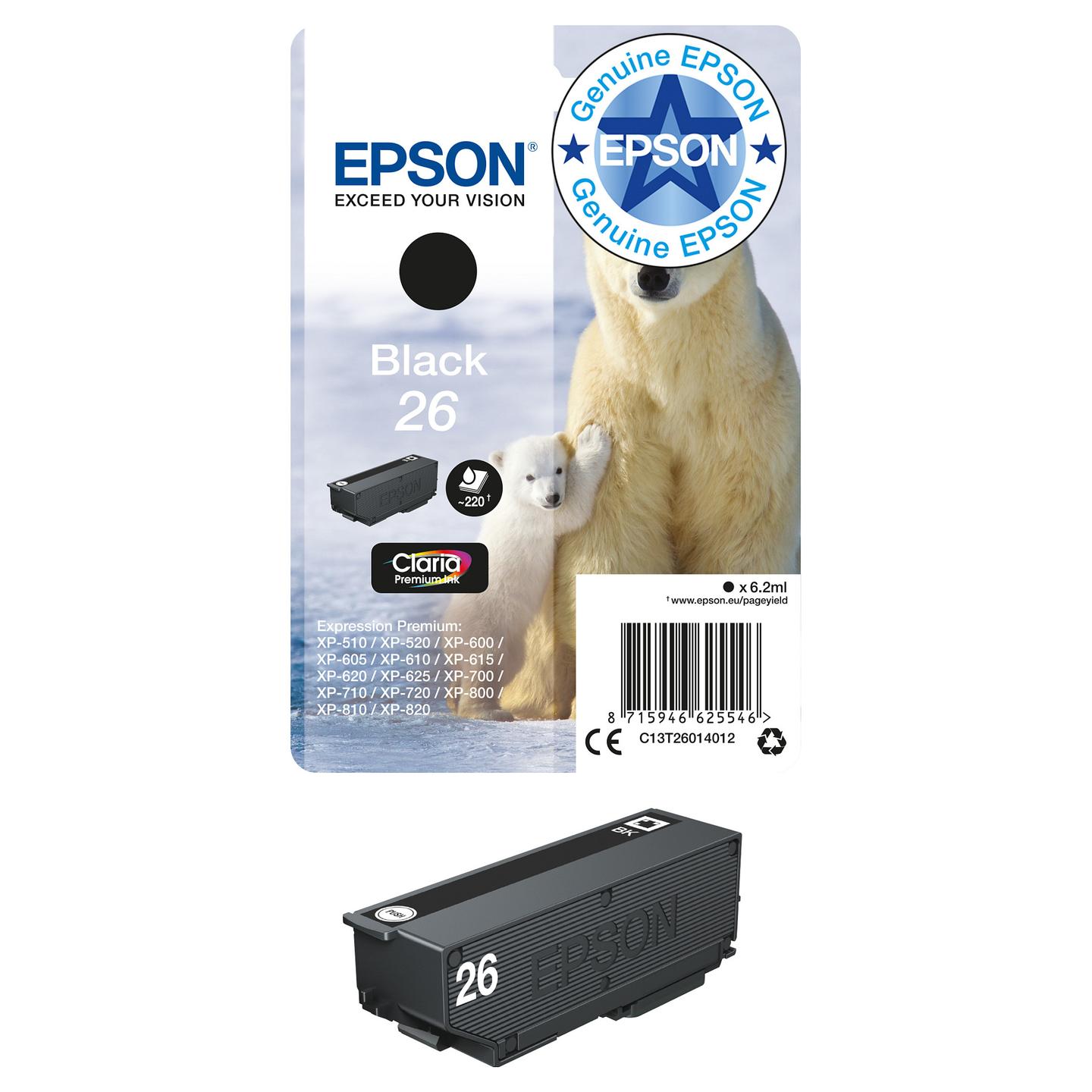 Ink Epson 26 Polar Bear, 6.2 ml, 220 faqe - Zezë - 2