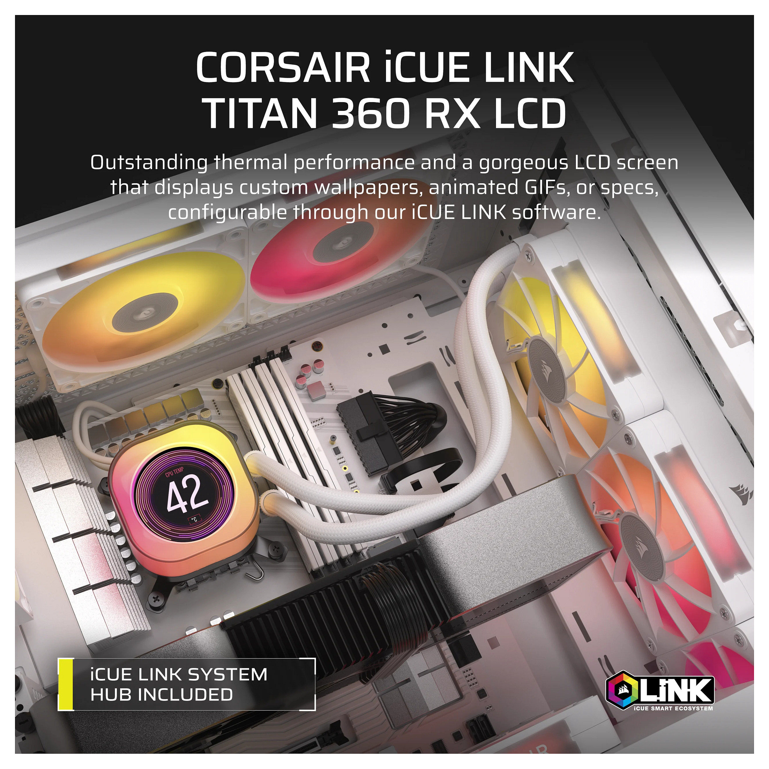 Ftohës për procesor – Corsair iCUE LINK TITAN 360 RX LCD 360mm - 7