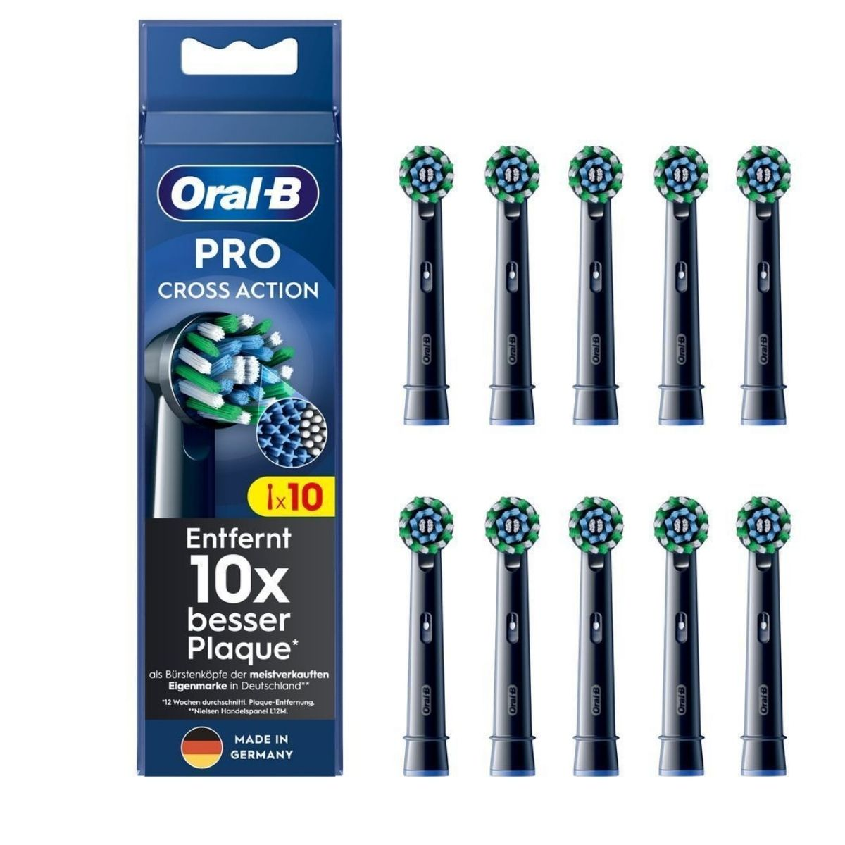 Kokë furçash zëvendësuese Oral‑B Sonic 10x Cross / 860465 / 10‑Pack – Zezë - 1