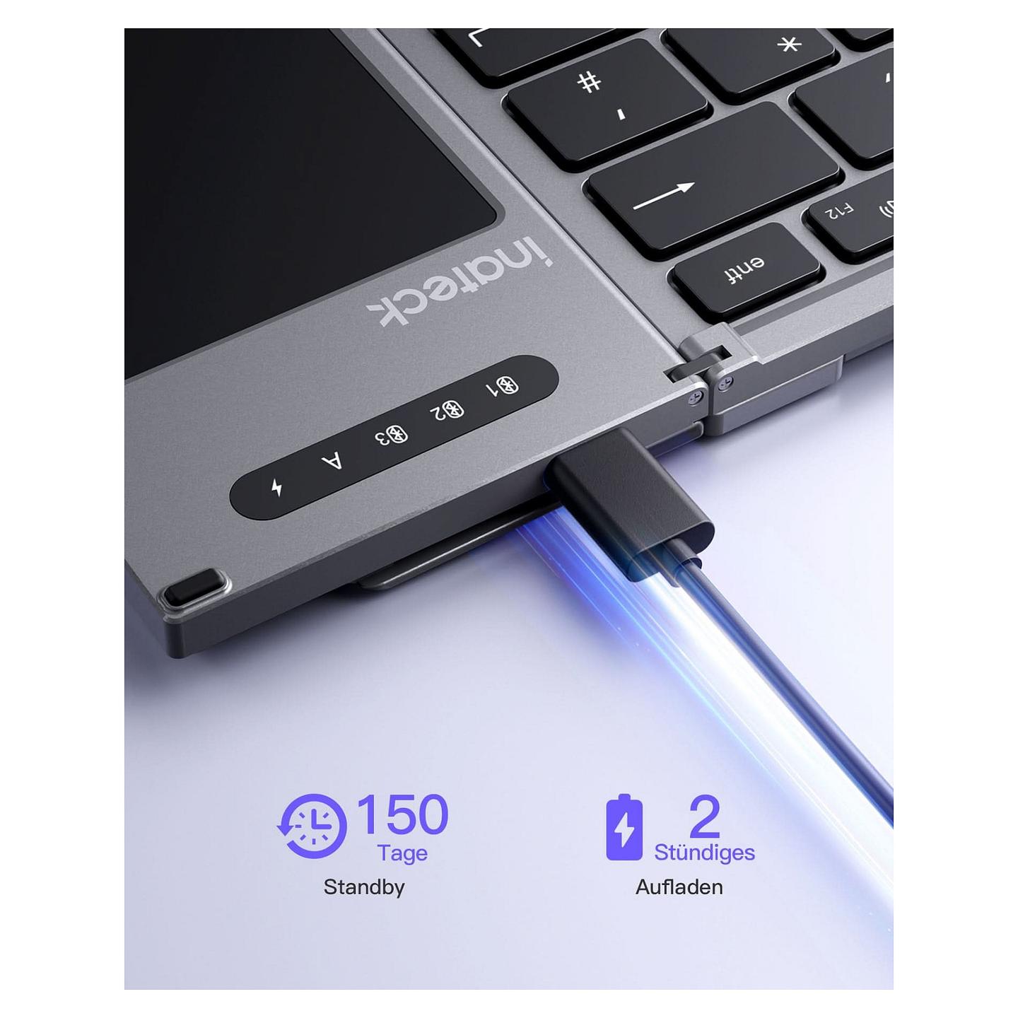 Tastierë Pa kabllo Inateck KB06101 / Kompakte / Touchpad / Bluetooth 5.3 + RF Wireless / QWERTZ – Hiri - 9