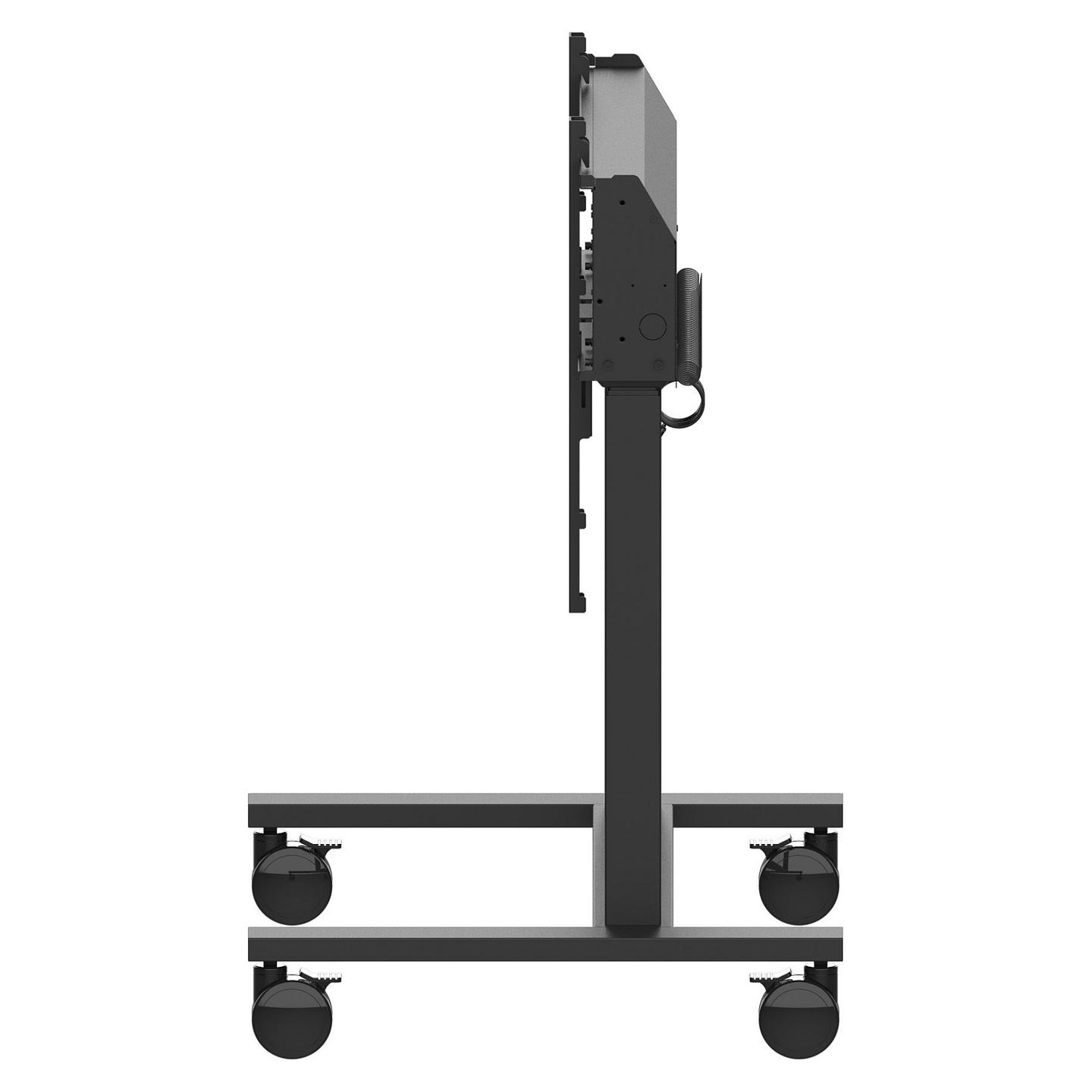 Mbajtëse për Monitor iiyama / 55″–105″ / deri në 120 kg / Elektrike / Rregullim Lartësie 950 mm / me Rrota - Zezë - 14