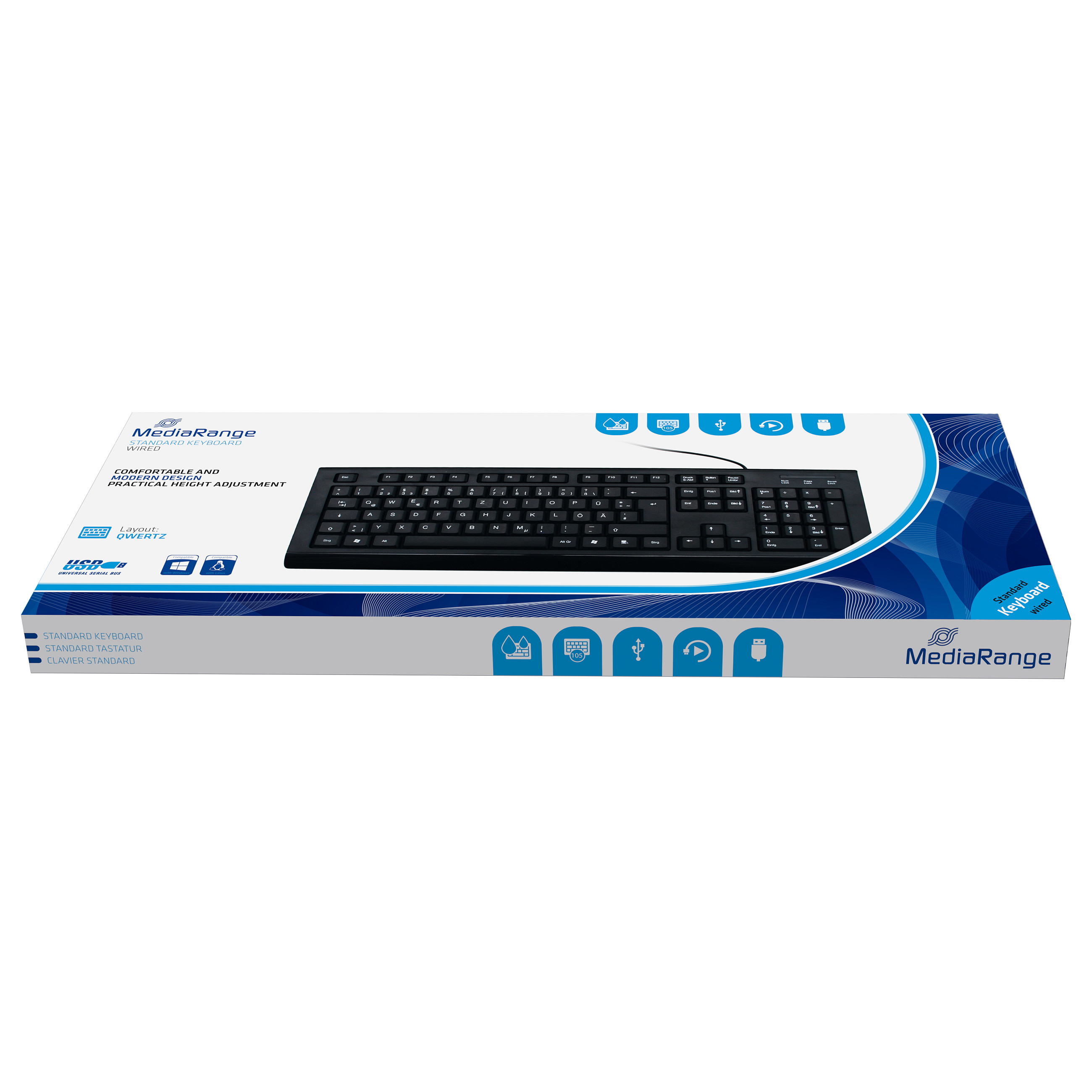 Tastierë me kabllo MediaRange MROS101 Standard / QWERTZ – Zezë - 3