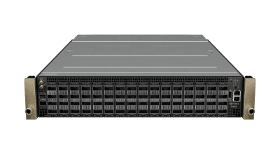 Switch NVIDIA Spectrum-4 SN5400, 64 porta QSFP-DD deri në 400GbE, 2 porta SFP28 deri në 25G, Switching Capacity 25.6Tbps, Layer 2/3, Rack 2U - Hiri