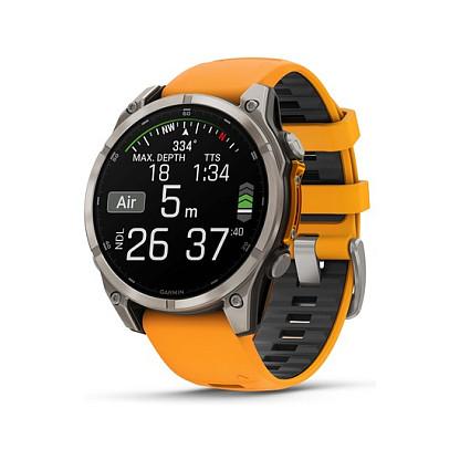 Orë e Mençur Garmin fēnix 8 AMOLED Sapphire, 47mm, GPS Multi-Band - Portokalli/Hiri - 5