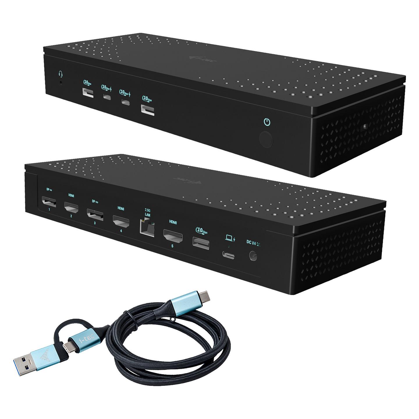 Docking Station i-tec CA5MONITORDOCKPD, 5x Monitor, 4K/60Hz, 2x HDMI, 2x DisplayPort, PD 100W, USB, 2.5GbE LAN - Zezë