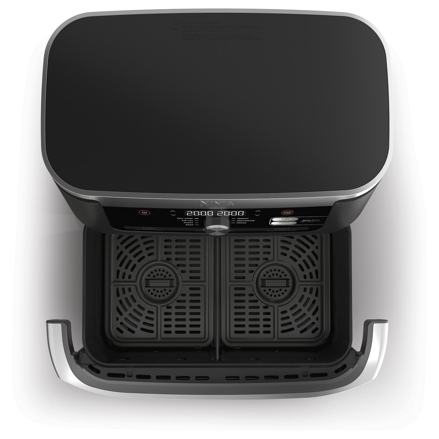 Fryer Ninja Foodi FlexDrawer AF500EU, 10,4 L, 2470 W, 2 Zona nga 5,2 L, 7 Funksione - Zezë/Bardhë - 4