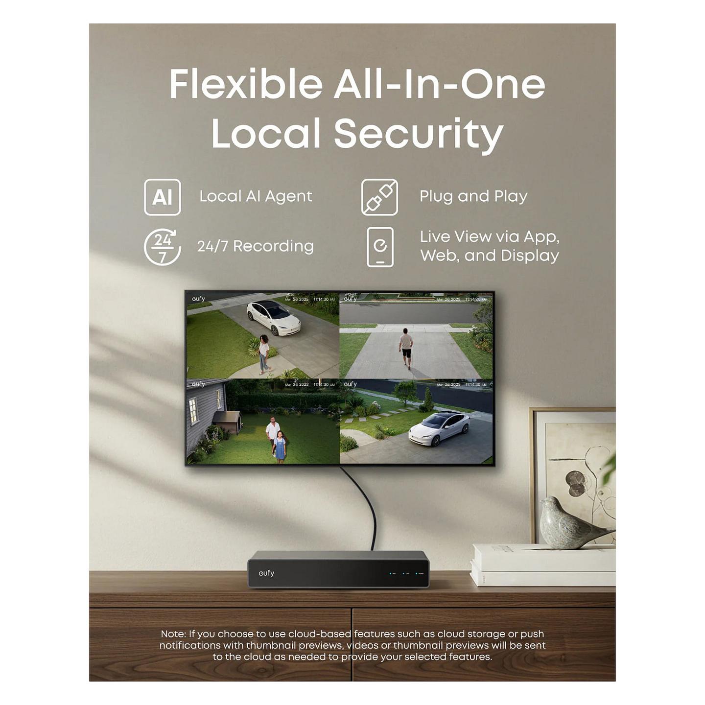 Sistem Sigurie NVR Eufy S4 Max, 4 × Kamerë Bullet-PTZ, 16MP, 4K, 122°, 8x, 8 Kanale, 2TB - Zezë/Gri/Bardhë - 10