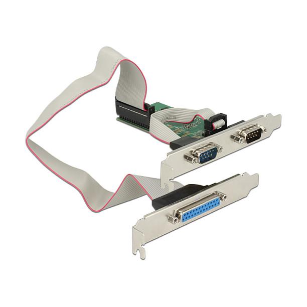 Kartë Zgjerimi PCI Express Delock 89556 / PCIe 2.0 x1 / 2x RS-232 DB9 + 1x Parallel DB25 / ASIX AX99100 / Low Profile - 1
