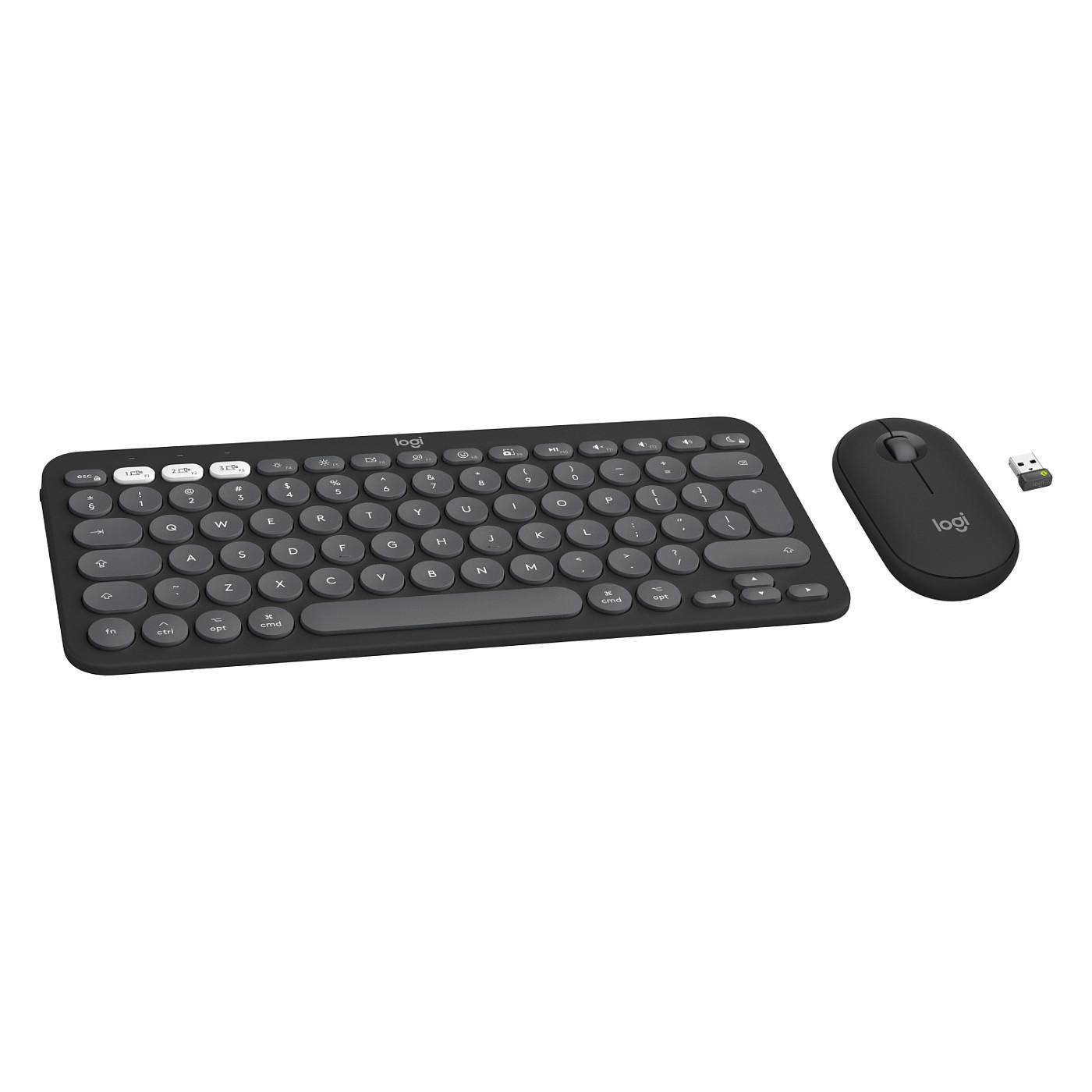 Combo (Tastierë & Maus) Logitech Pebble 2 Combo for Mac, Mini, QWERTY US, Bluetooth + Logi Bolt - Grafit - 4