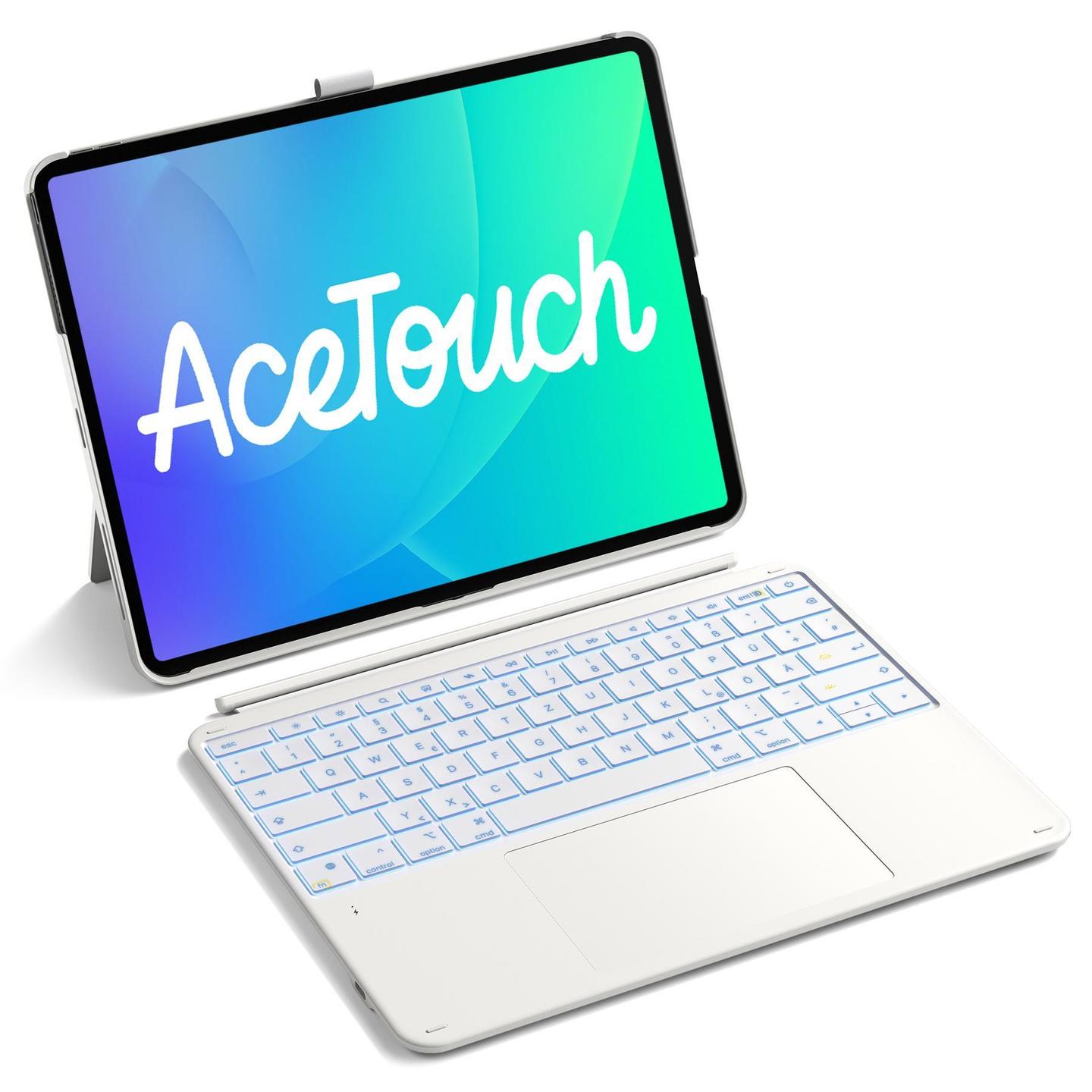 Tastierë pa Kabllo Inateck për iPad 13", QWERTZ - Bardhë