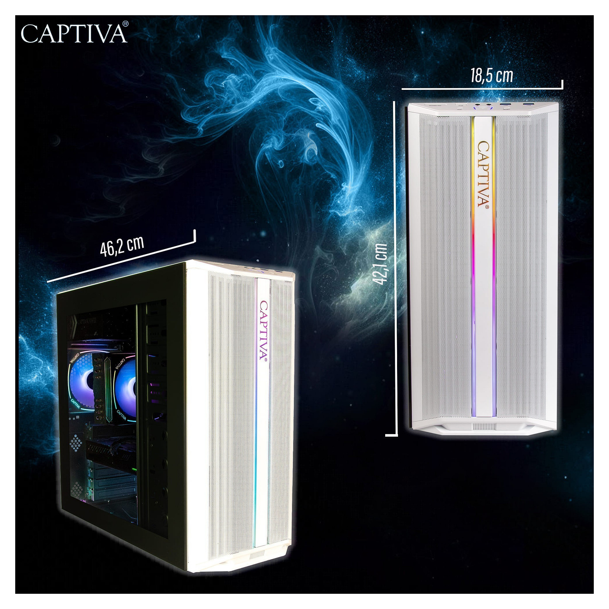 Kompjuter Gaming Captiva Advanced R98-608 / Ryzen 7 5700X / 32GB RAM / 1TB SSD / RTX 5060 - Bardhë - 5