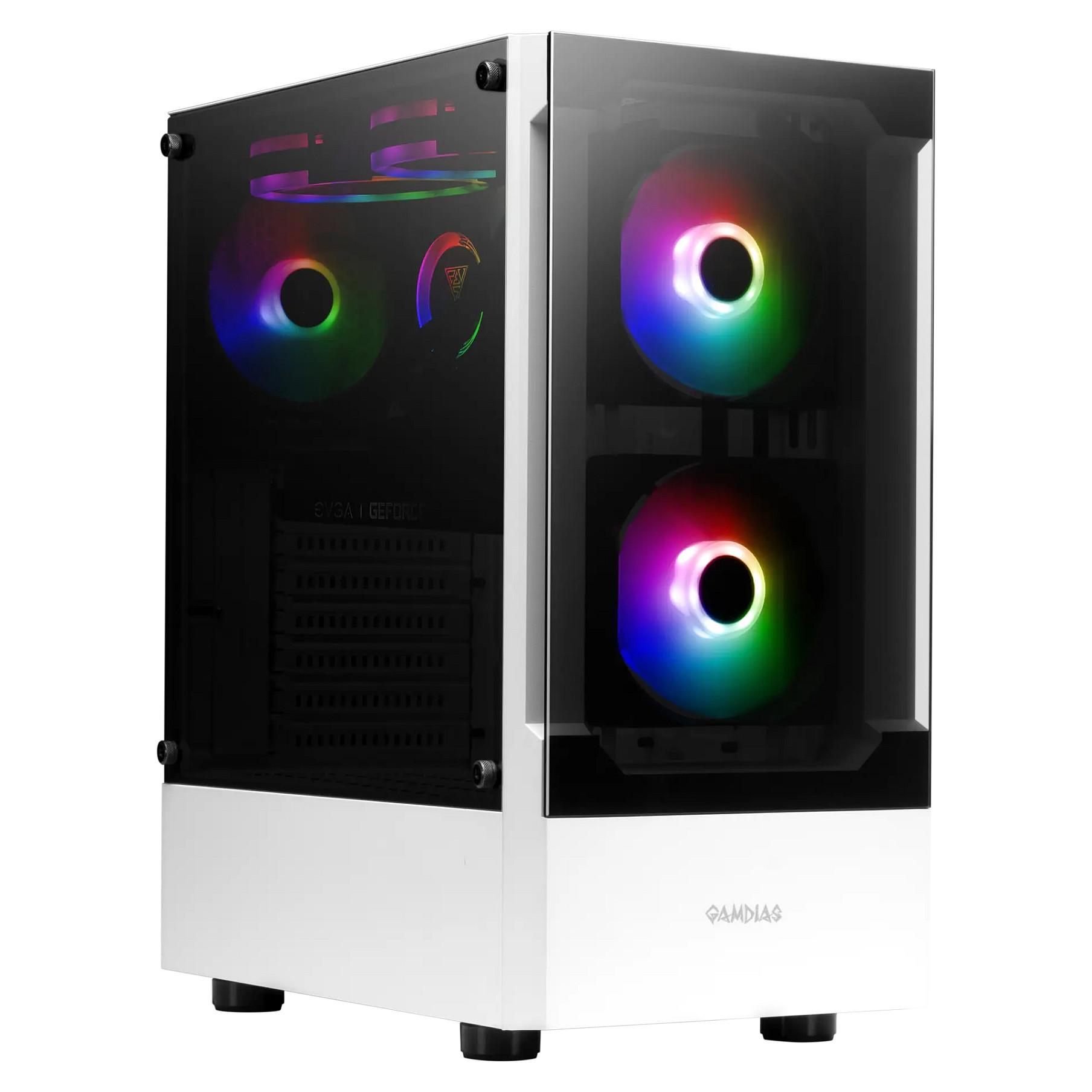 Kasë GAMDIAS TALOS E3 / Midi Tower / ATX / 3x 120mm ARGB Fan / Tempered Glass - Bardhë - 1