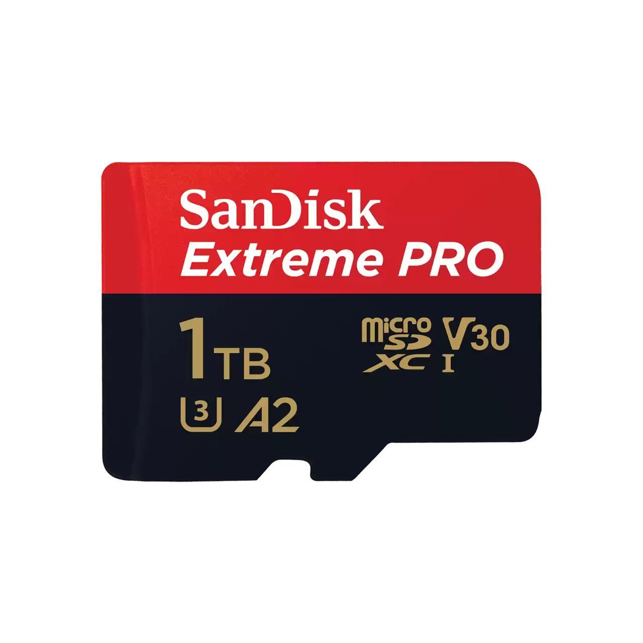 Kartë Memorie microSDXC SanDisk Extreme PRO, 1TB, UHS-I U3, V30, A2, deri në 200 MB/s - Zezë/Kuqe
