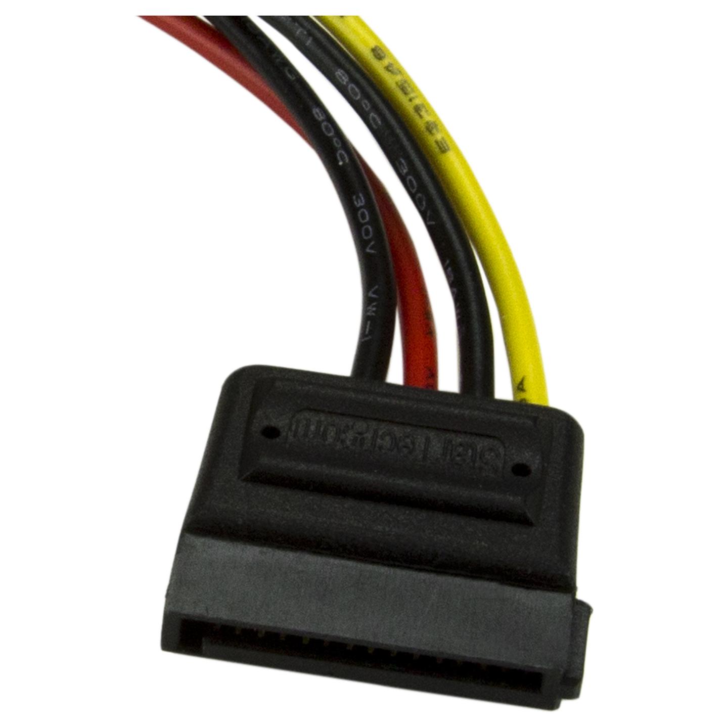 Kabllo për Furnizim me Energji StarTech.com SATAPOWADAP / Molex 4-pin - SATA 15-pin / 0.152m - Shumëngjyrësh - 3