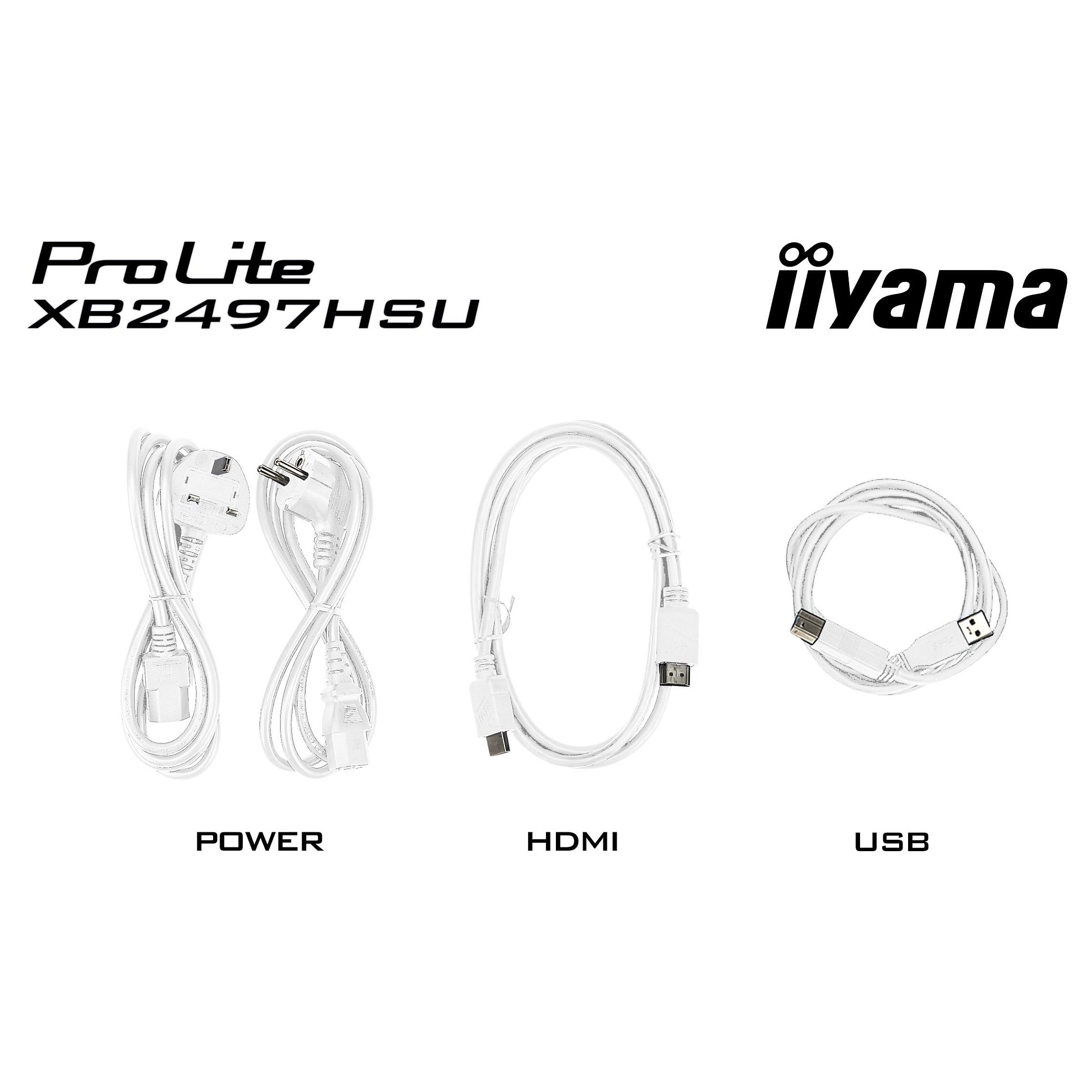 Monitor iiyama ProLite XB2497HSU-W1 / 24" / Full HD IPS LED / 120Hz / 4ms / HDMI+DP - Bardhë - 19