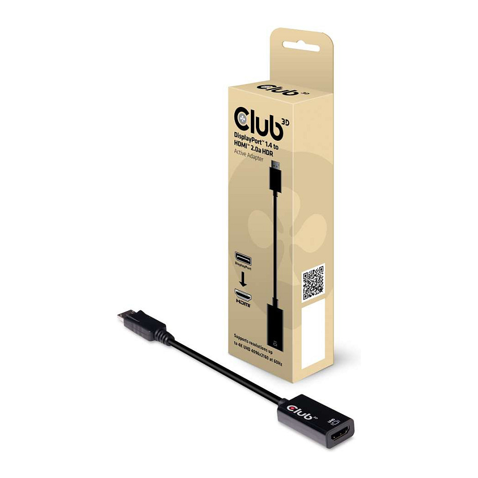 Adapter Displayport Club3D / HDMI 2.0b / HDR / 4K60Hz / Aktiv - 2