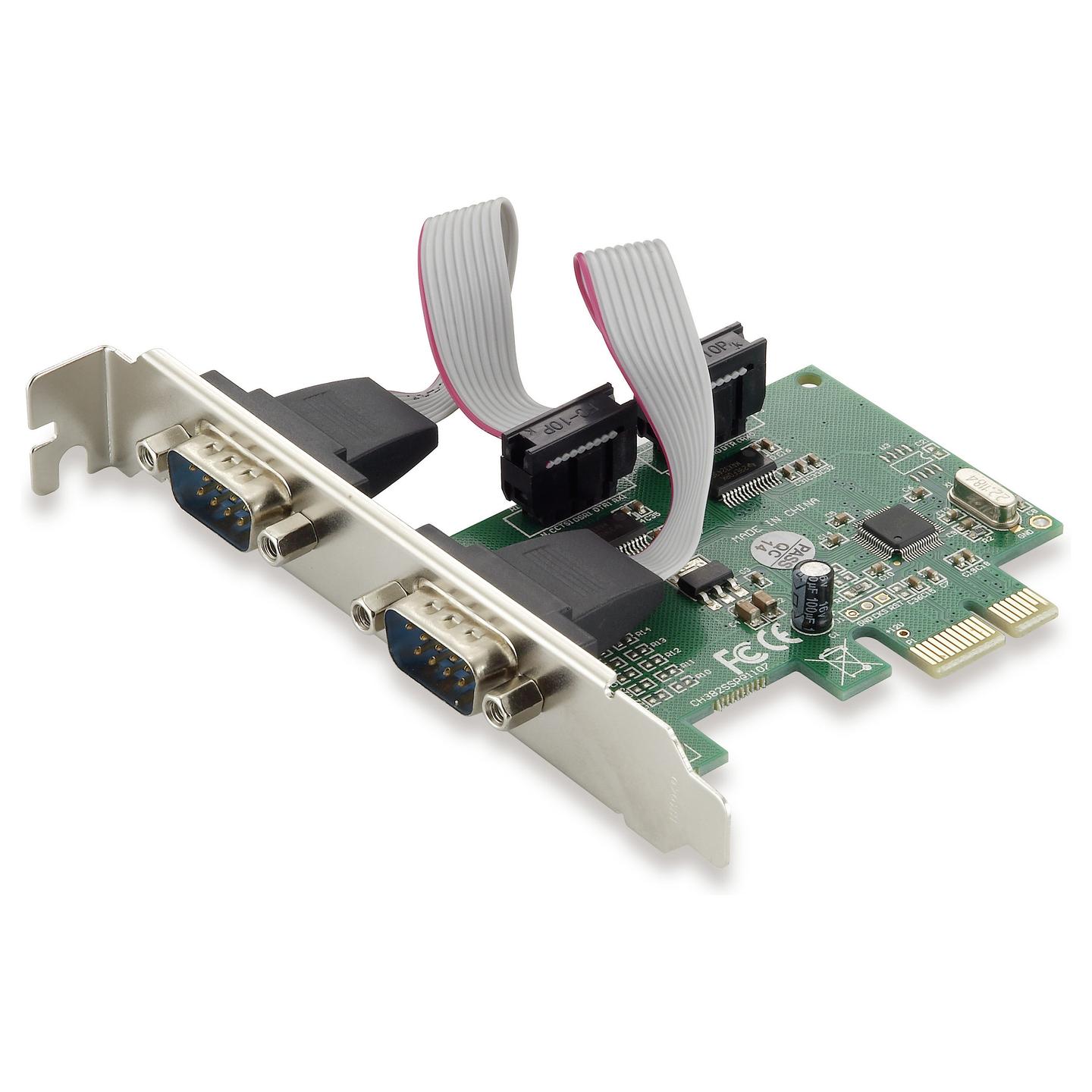 Kartë Zgjerimi Conceptronic SRC01G, PCI Express x1, 2x Serial RS-232 DB9, PCIe 1.1, deri 2.5Gbps, Low Profile - Gjelbër