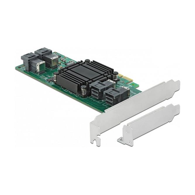 Kartë Zgjerimi PCI Express Delock 90585 / PCIe 3.0 x8 / 4x SFF-8643 NVMe / 32Gbps / Broadcom PLX8725 / Low Profile