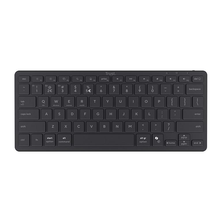 Tastierë pa kabllo Trust Nado II, Bluetooth, 75%, QWERTZ Gjerman, 13 Taste Multimediale - Zezë