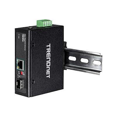 Konvertues Mediash TRENDnet TI-PF11SFP, 1x SFP Gigabit, 1x RJ45 Gigabit PoE+ 30 W, Industrial - Zezë - 6