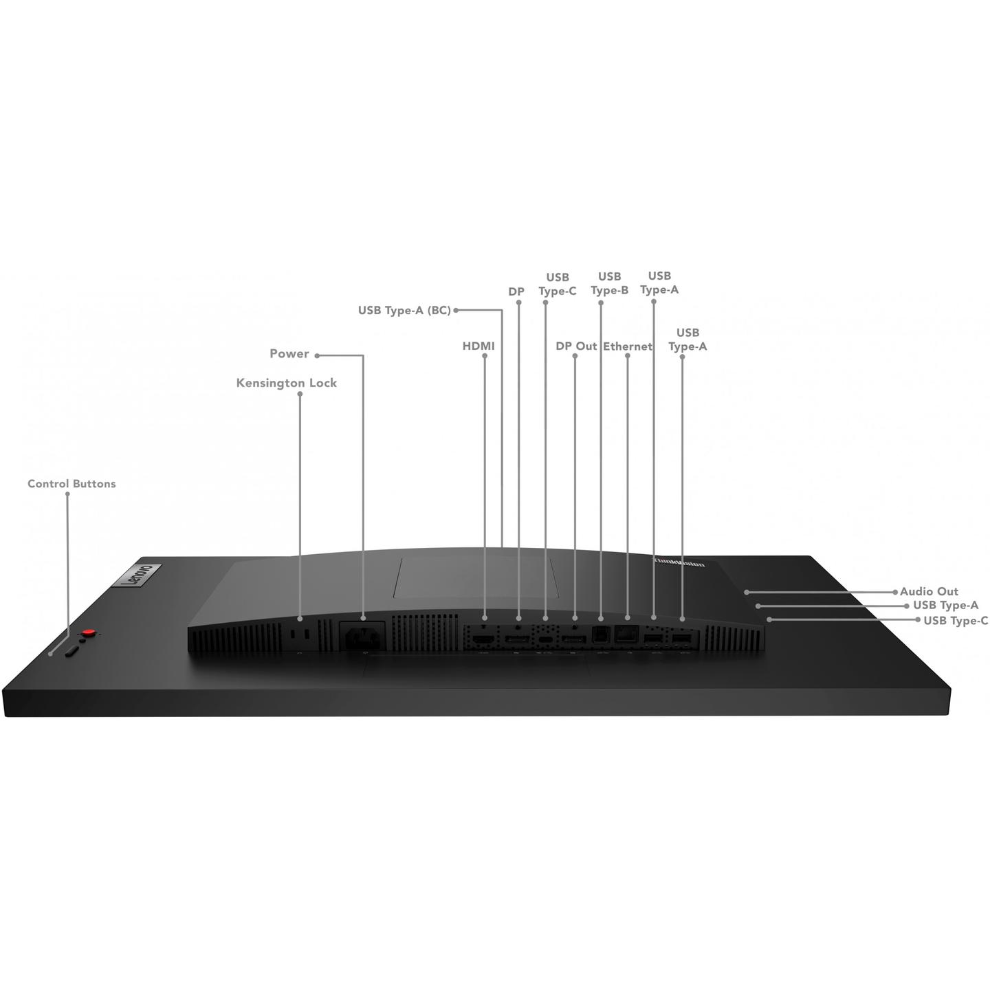 Monitor Lenovo ThinkVision P27h-30, 27", QHD IPS, 60Hz, 4ms, HDMI+DP+USB-C+USB - Zezë - 12