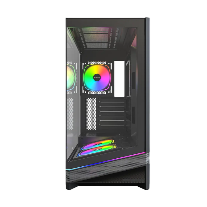 Kasë Montech SKY 3 / Midi Tower / ATX / 3x 120mm ARGB Fan / Tempered Glass - Zezë - 2
