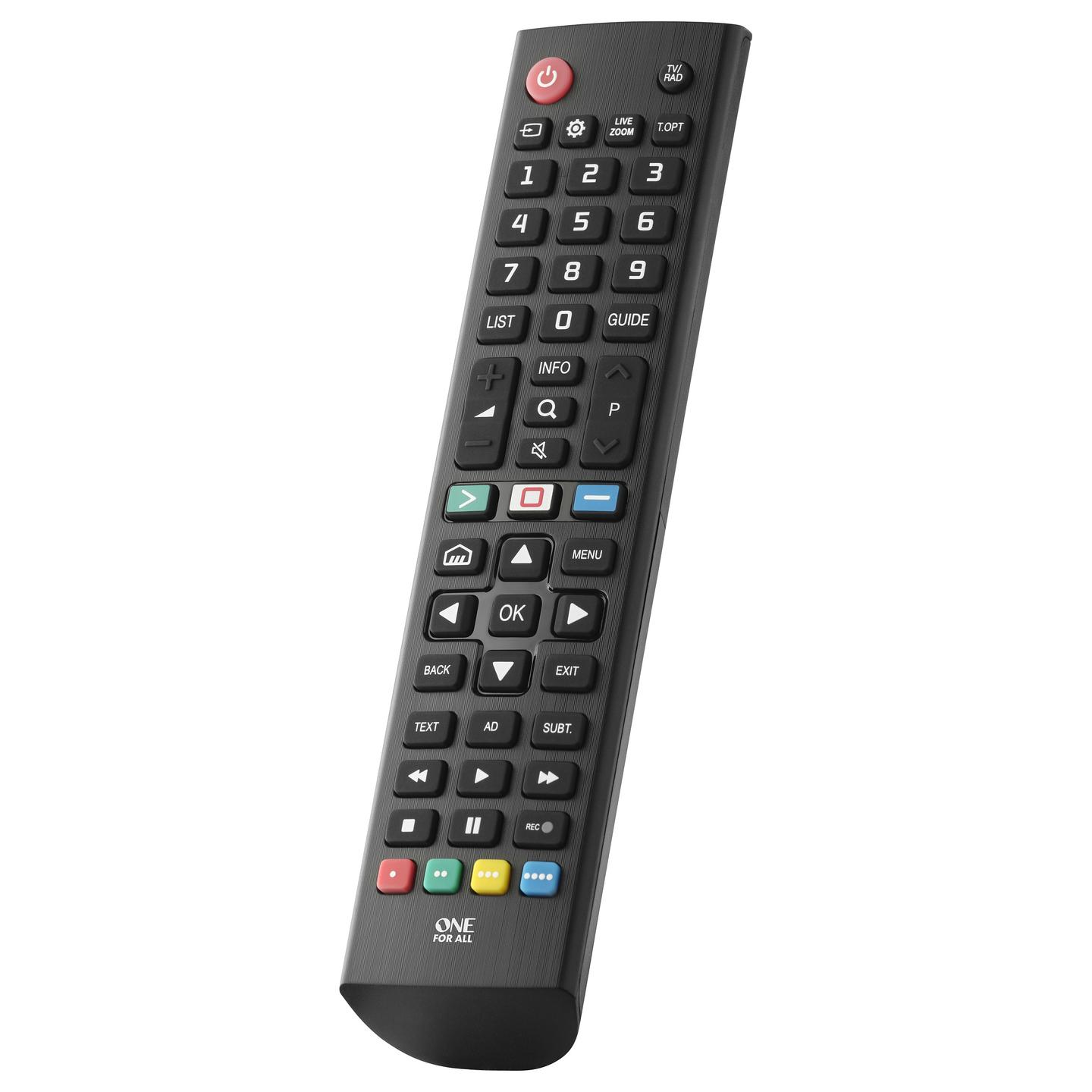 Telekomandë One For All URC4911, për TV LG, IR, Funksion Mësimi - Zezë - 2