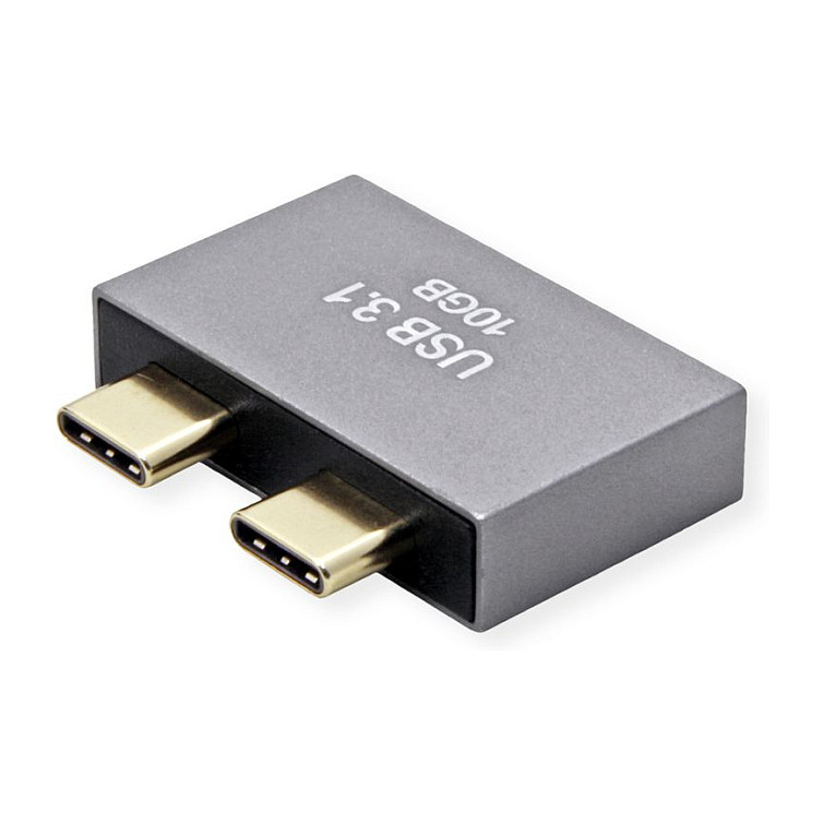 Adapter ROLINE 12.03.2946 / 2x USB-C në USB-A + USB-C / USB 3.2 Gen 2 / 10Gbps – Argjend - 4