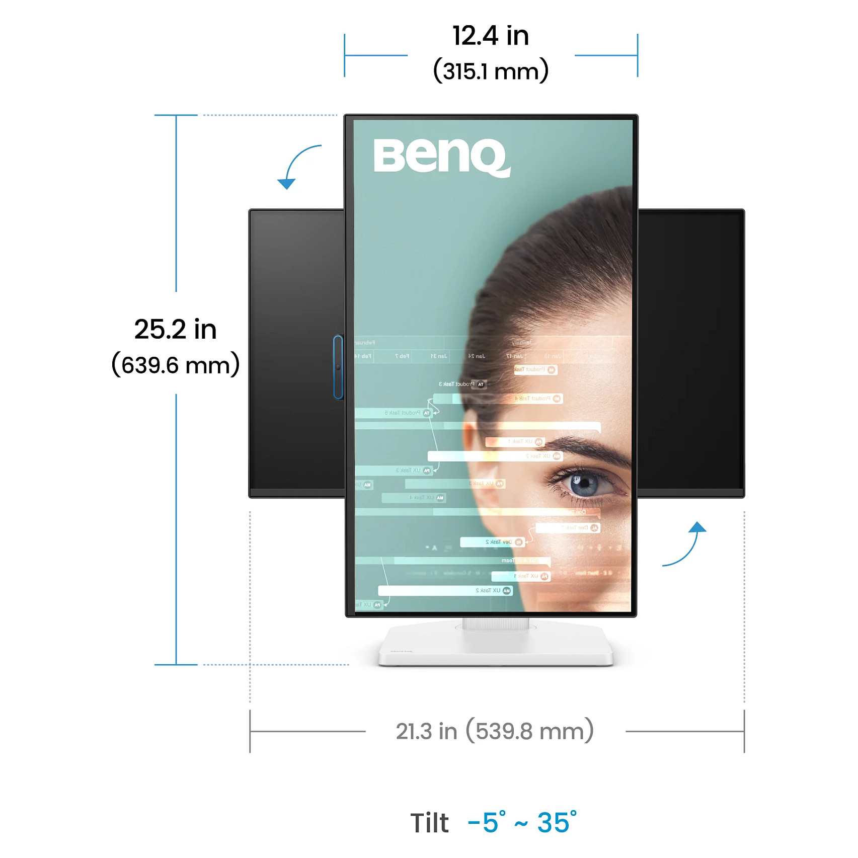Monitor BenQ GW2490TC / 23.8"/ Full HD IPS / LED / 144Hz / 5ms / HDMI+USB+DP - Bardhë - 5