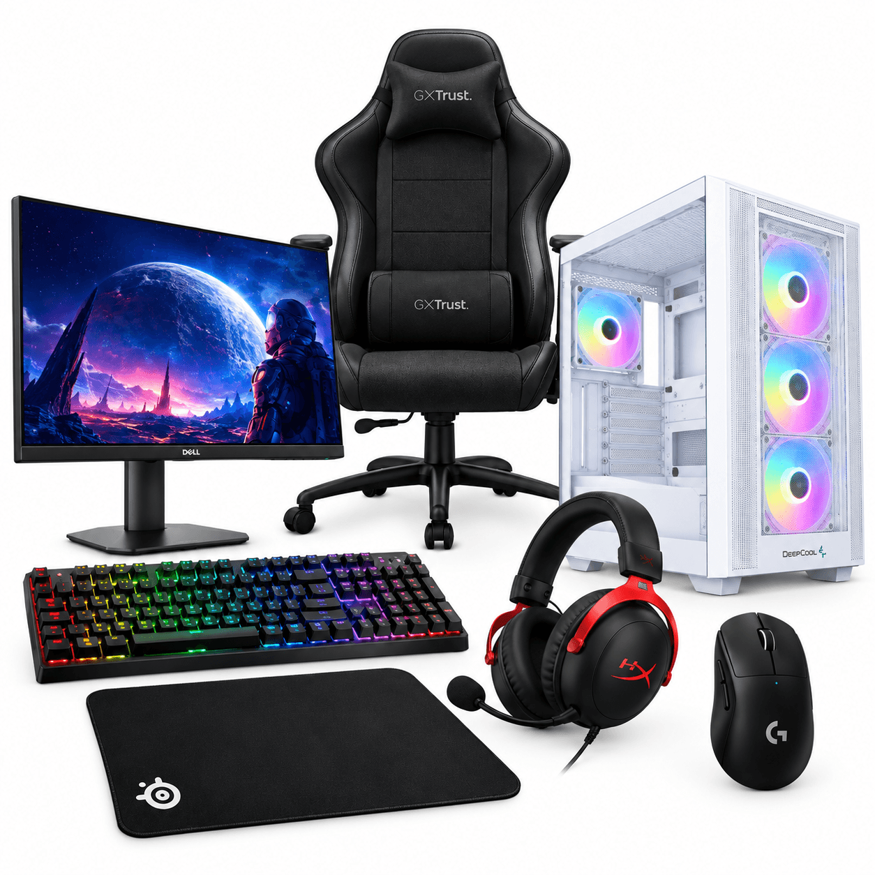 STARBUNDLE SERIES X4 , Ryzen 7 7800X3D , 24GB DDR5, 500GB , RTX 5060 8GB, Case DeepCool CG530 + AW2525HM + HyperX + G Pro X Superlight + GXT714 + MK14 + S3 