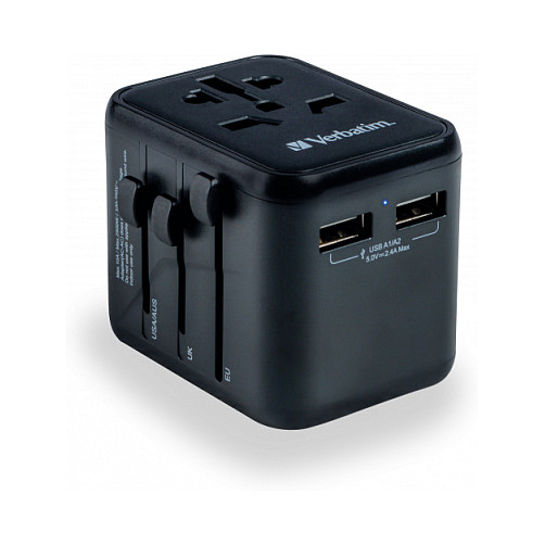 Adapter Verbatim Universal Travel Adapter UTA-01 / 2x USB-A - 8