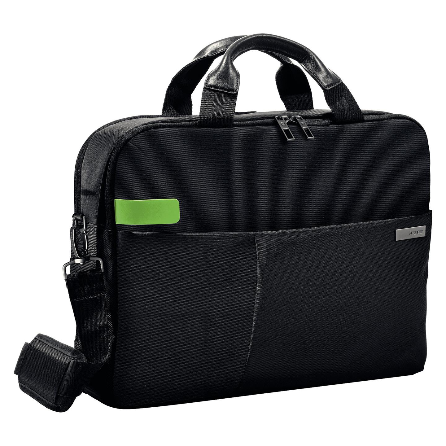 Çantë për Laptop Leitz Smart Traveller Complete, 15.6", 18 Ndarje, 2 Ndarje Kryesore, Rrip për Shpatull, Mbërthim për Valixhe – Zezë, Gjelbër