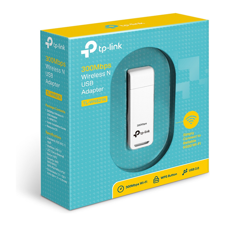 Karta të Rrjetit TP‑Link WN821N / 300 Mbps Wi‑Fi USB Adapter - 3
