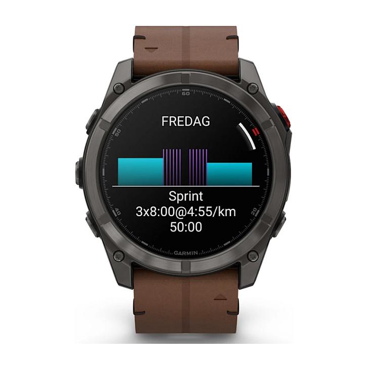 Orë e mençur Garmin fēnix 8 Pro, 51 mm, AMOLED, Sapphire, GPS Multi-Band, LTE, Satelit, 32GB – Gri/Kafe - 9