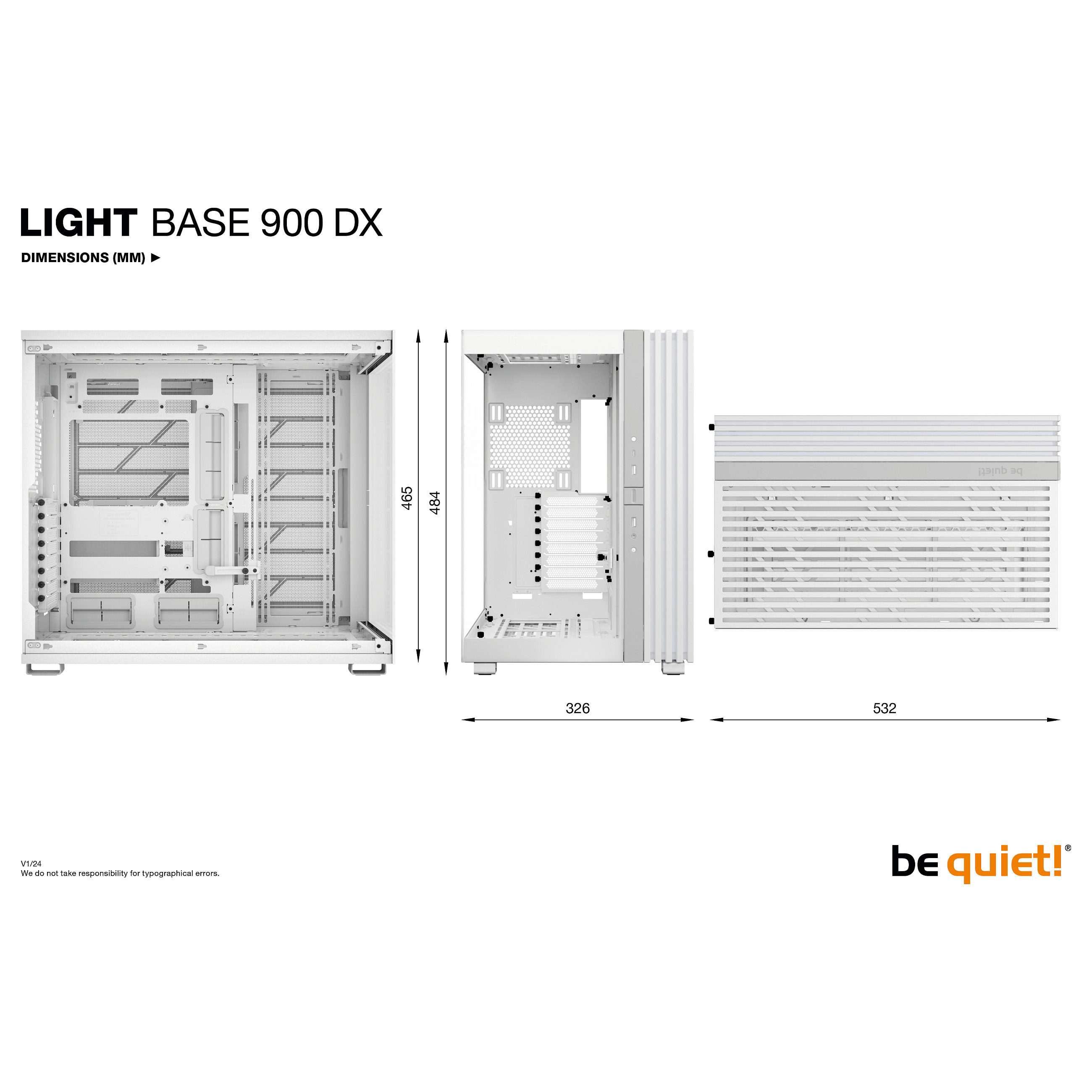 Kasë Midi, be quiet! Bazë e lehtë 900 DX e bardhë - 10