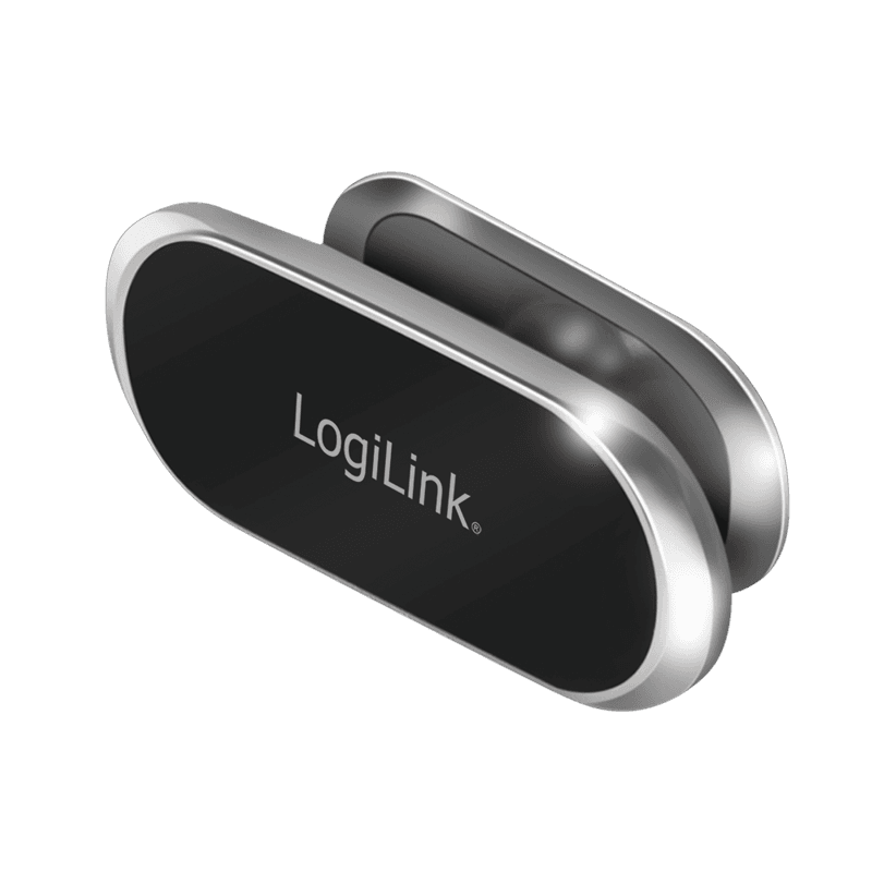 Mbajtës telefoni për veturë LogiLink AA0163 / Magnetic / 360° / deri 800 g / Aluminium – Argjend/Zezë