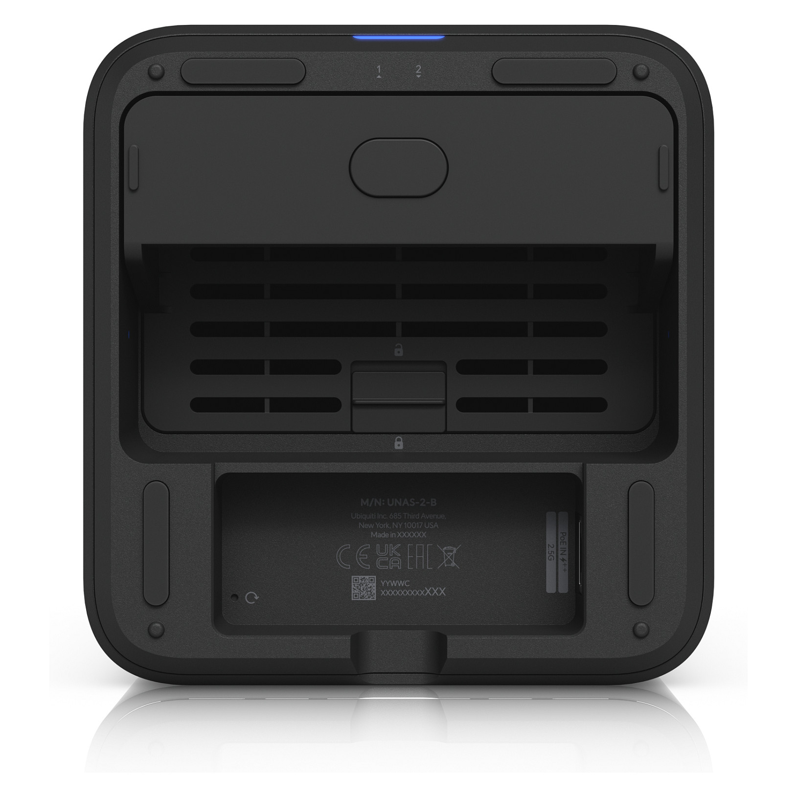 Ubiquiti UniFi UNAS-2-B – 2-Bay NAS, 2x SATA HDD, RAID 1, 2.5GbE, USB-C, PoE++, UniFi Drive Private Cloud - 6