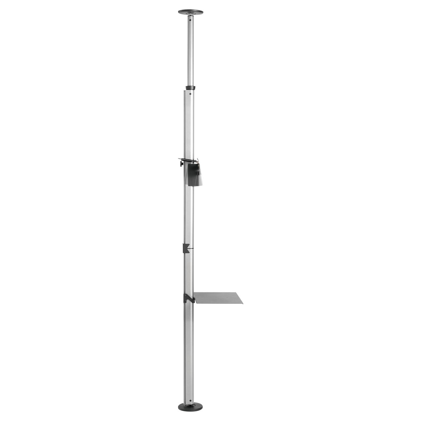 Mbajtëse për TV Equip 650621 , 37–70" , deri 30kg , dysheme–tavan , lartësi e rregullueshme , rrotullim 360° , VESA 200x200–600x400 - Argjend - 4