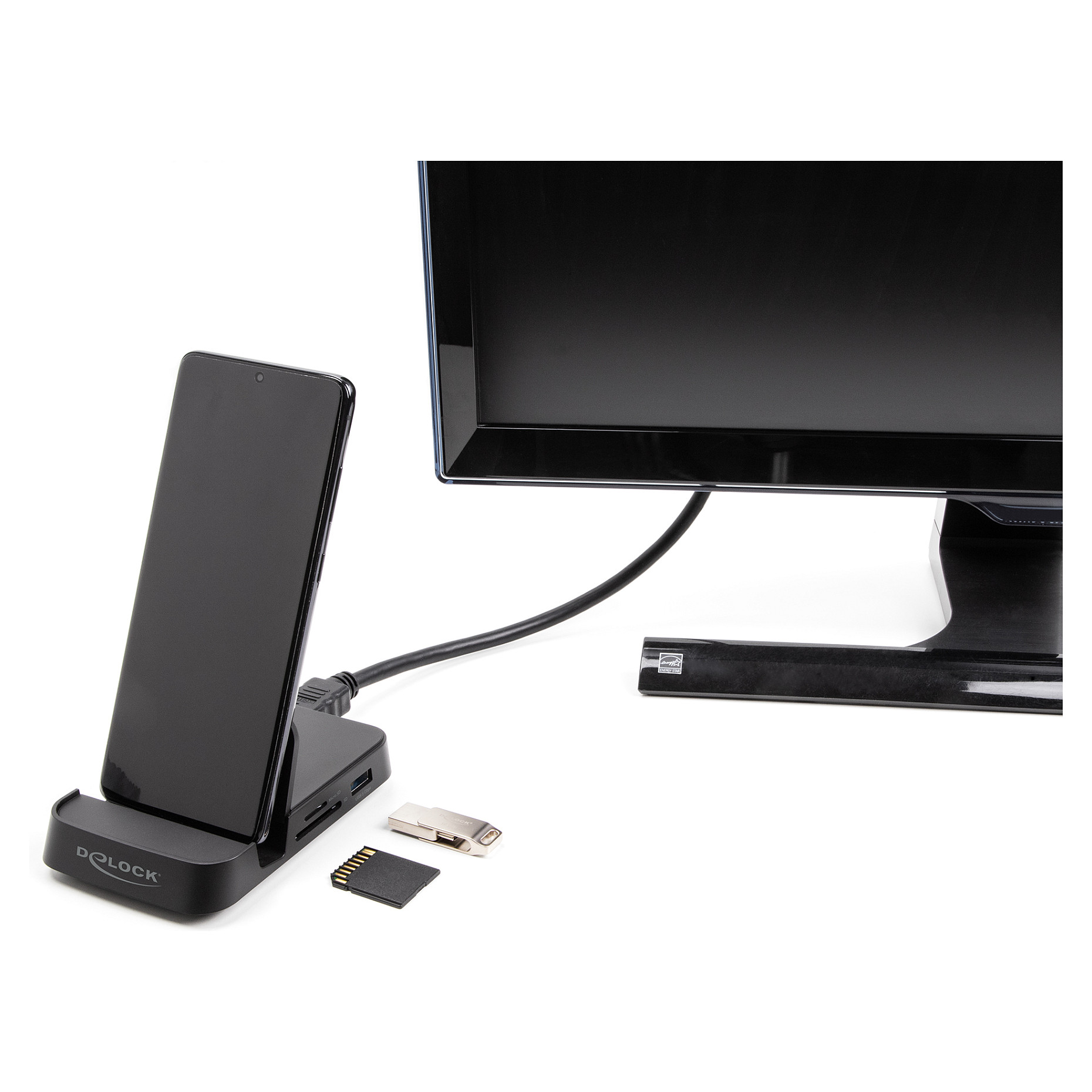 Docking Station DeLOCK Smartphone / 4K / 1xHDMI / USB Hub / 2xUSB-C / 1xUSB-A / SD + Micro SD - Zezë - 4