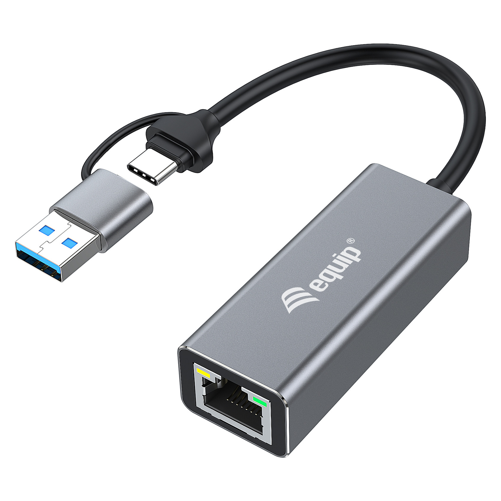 Adapter USB-C / Equip / LAN 2.5Gbps + USB-A - Gri - 1
