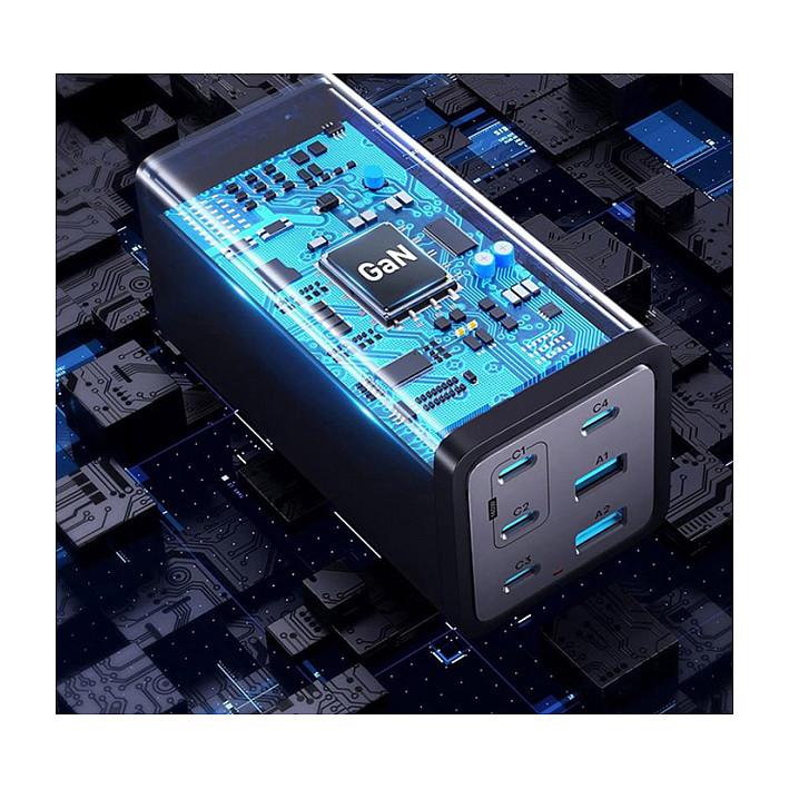 Adapter Conceptronic OZUL06BE / 200W / GaN / 4x USB-C + 2x USB-A / PD 3.1 / PPS / QC 3.0 / Kabllo USB-C - Zezë - 6