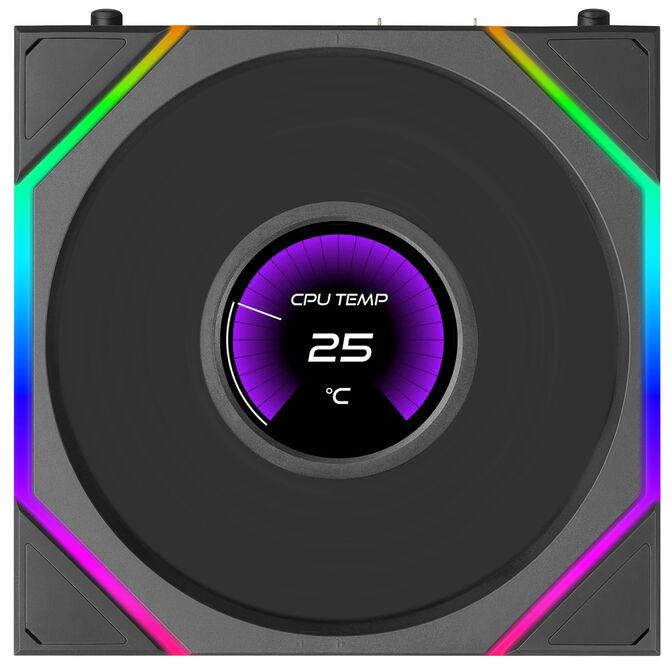 Ftohës për Kasë Lian Li Uni Fan TL LCD FLEX / 120mm / 2300 RPM / PWM / ARGB / 3 Copë – Zezë - 4
