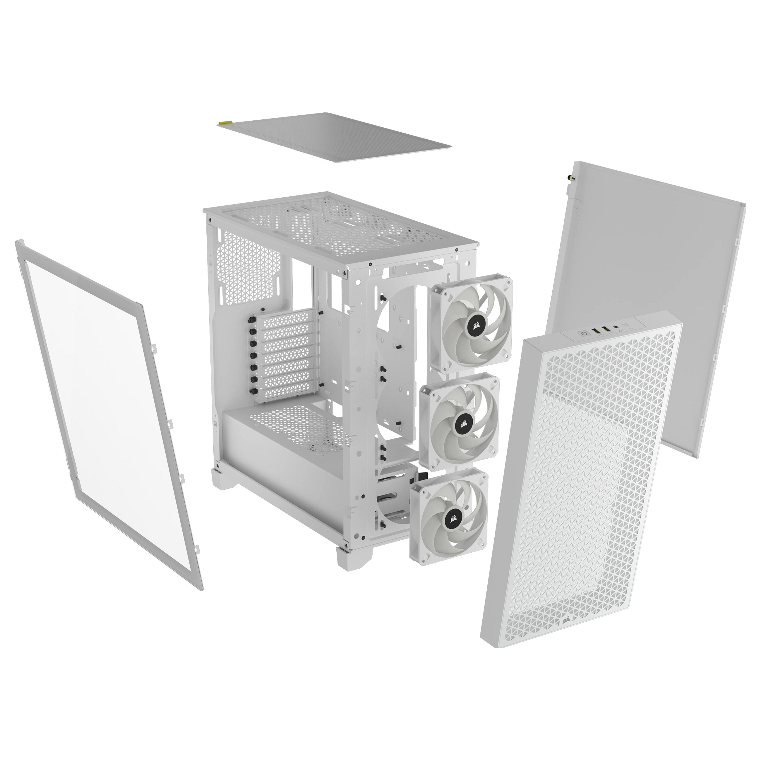 Kasë Corsair 3000D RGB Airflow White Midi Tower ATX Gaming Case – Bardhë - 16