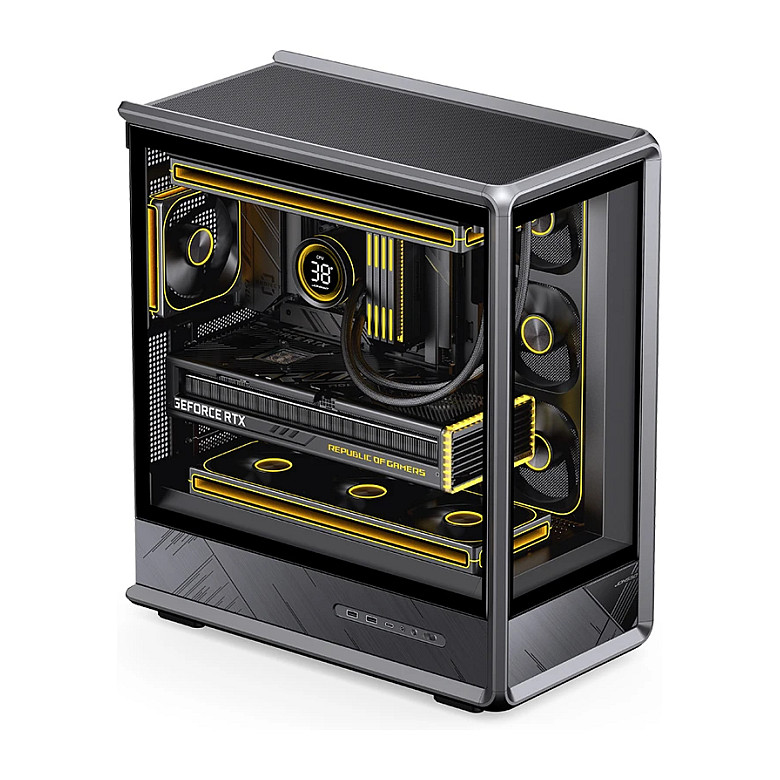 Kasë PC Jonsbo D401 / Midi Tower / ATX / Tempered Glass - Zezë - 7