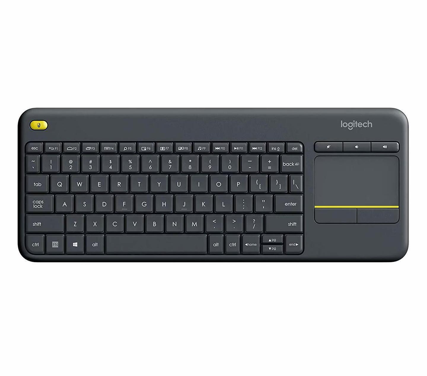 Tastierë pa kabllo Logitech K400 Plus / 2.4 GHz Unifying / Touchpad / QWERTY / US International - Zezë