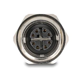 Adapter për Rrjet DeLOCK 60685, M12 X-koduar 8-pin Femër në RJ45 Femër, Cat.6A, STP - Argjend - 2