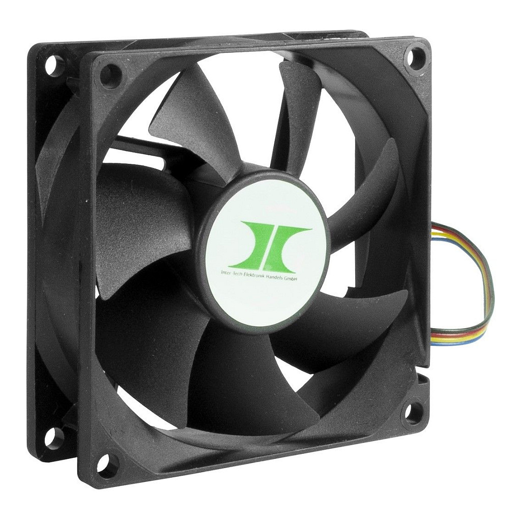 Ftohës për Kasë Inter-Tech IPC Fan Set 80mm / 80mm / 25mm / 1000-2000 RPM / PWM / 4-Pack – Zezë - 2